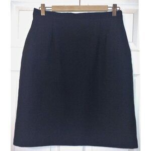 Women's Plain Polyester Black Pencil Skirt  (Size 14)